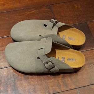 Birkenstock Womens Boston - Taupe Suede 